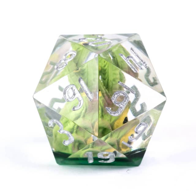 Green Beholder 22mm D20 DND Roll a D20 Dice Handmade Sharp Resin (Online Only)