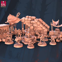 3D Printed STL Miniatures Beggars Guild Set 28 - 32mm War Gaming D&D (Online Only)