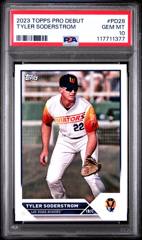 Graded 2023 Topps Pro Debut Tyler Soderstrom #PD28 Rookie RC Baseball Card PSA 10 Gem Mint (ONLINE ORDER ONLY)