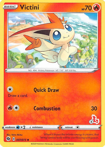 Victini (007/073) (Cinderace Stamp #4) [Battle Academy 2022] (Online Only)