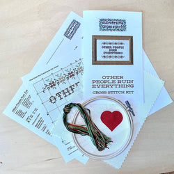 Deluxe Cross Stitch Kit – “Live Laugh Lorazepam” Funny Floral Pattern (ONLINE ORDER ONLY)