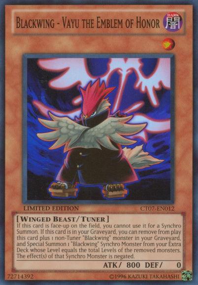 Blackwing - Vayu the Emblem of Honor [CT07-EN012] Super Rare (ONLINE ORDER ONLY)