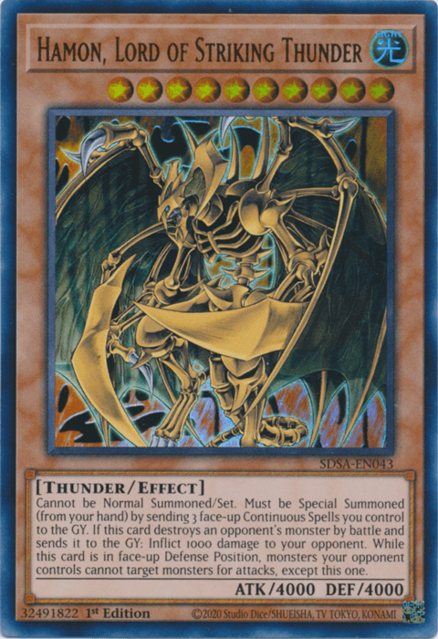 Hamon, Lord of Striking Thunder [SDSA-EN043] Ultra Rare (ONLINE ORDER ONLY)