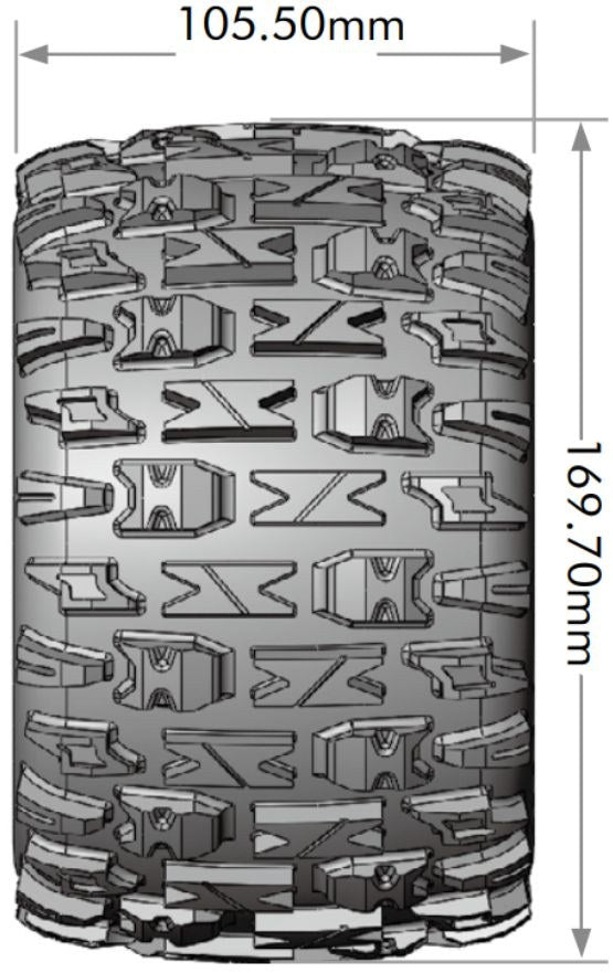 Louise RC MT-Pioneer Sport 1/8 3.8 Monster Truck MFT Belted Tires 17mm Hex Hub 0" & 1/2" Offset LT3321X (ONLINE ORDER ONLY)