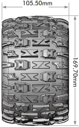 Louise RC MT-Pioneer Sport 1/8 3.8 Monster Truck MFT Belted Tires 17mm Hex Hub 0" & 1/2" Offset LT3321X (ONLINE ORDER ONLY)