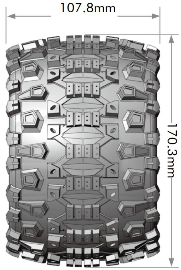 Louise RC MT-Uphill Sport Compound 1/8 4.2 Monster Truck MFT Belted Tires, 0" & 1/2" Offset, LT3219X (ONLINE ORDER ONLY)