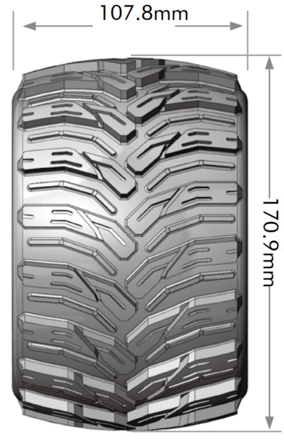 Louise RC MT-Rock Sport Compound 1/8 3.8 Monster Truck MFT Belted Tires, 0" & 1/2" Offset, LT3277X (ONLINE ORDER ONLY)