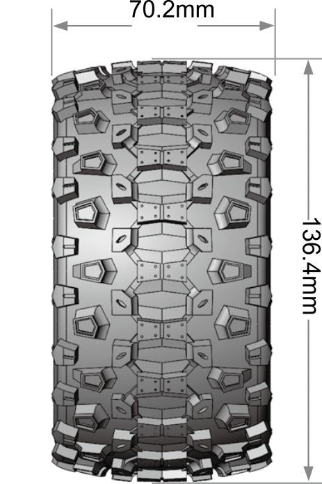 Louise RC MT-Uphill Soft 1/10 2.8 Monster Truck Belted MFT Tires Bead Lock Wheels 12mm, 14mm and 17mm hex LOULT3309SX (ONLINE ORDER ONLY)
