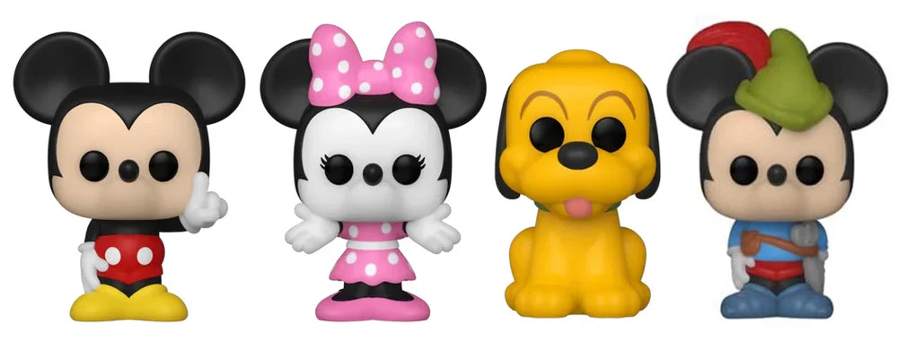 Out-Of-Box Bitty Pop! Mickey Mouse, Minnie Mouse, Pluto & Brave Little Tailor (Series 1) 4-Pack w/ Shelf (Online Order Only)