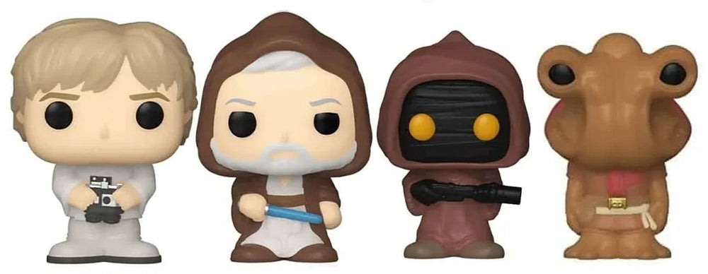 Out-Of-Box Bitty Pop! Luke, Obi-Wan, Jawa, & Hammerhead (Series 1) 4-Pack w/ Shelf (Online Order Only)