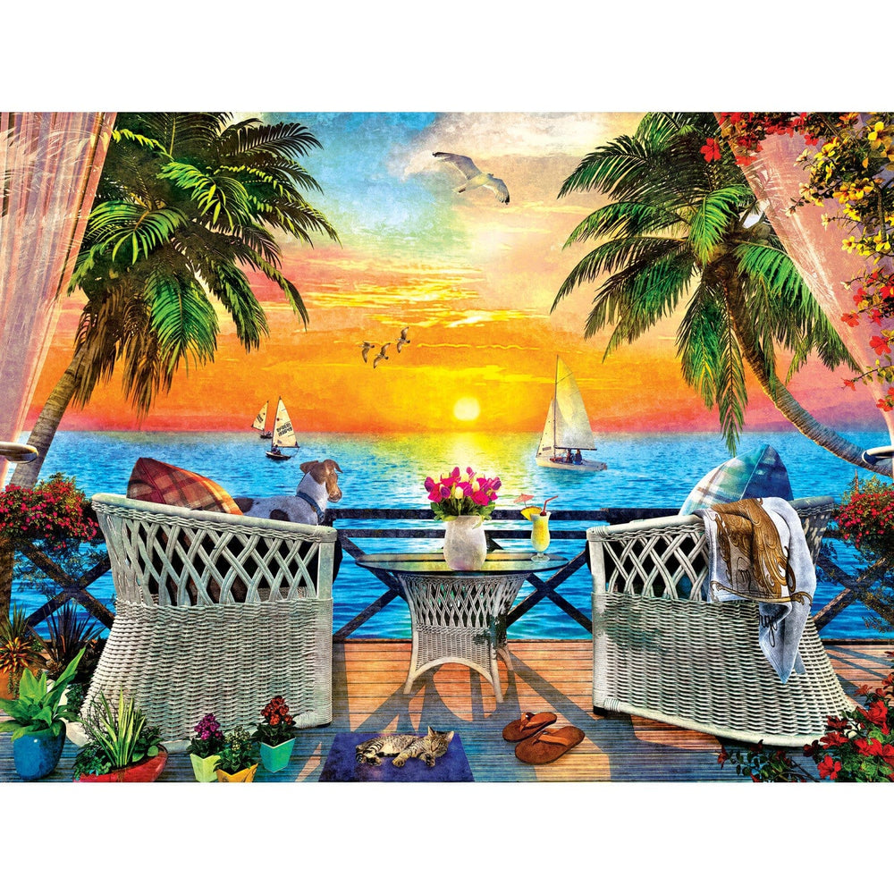 Paradise Beach - On the Balcony 550 Piece Jigsaw Puzzle (ONLINE ORDER ONLY)