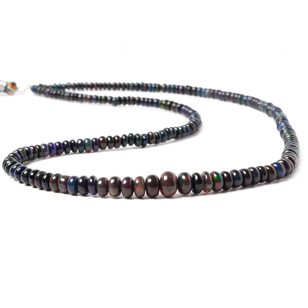 Black Ethiopian Opal Plain Rondelle Beads 200 pieces AAA Grade (ONLINE ORDER ONLY)