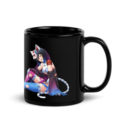 Neko Alley Anime Black Glossy Mug (ONLINE ORDER ONLY)