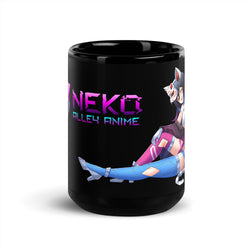 Neko Alley Anime Black Glossy Mug (ONLINE ORDER ONLY)