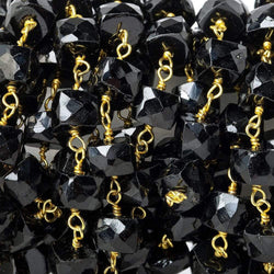 6mm Black Spinel faceted cube Vermeil Chain by the foot (ONLINE ORDER ONLY)