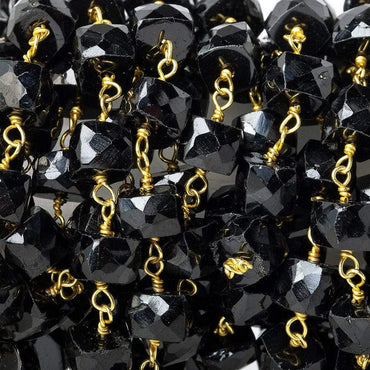 6mm Black Spinel faceted cube Vermeil Chain by the foot (ONLINE ORDER ONLY)