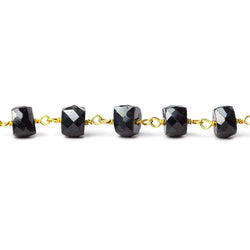 6mm Black Spinel faceted cube Vermeil Chain by the foot (ONLINE ORDER ONLY)