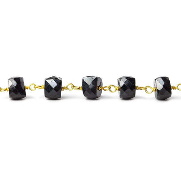 6mm Black Spinel faceted cube Vermeil Chain by the foot (ONLINE ORDER ONLY)
