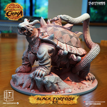 3D Printed Clay Cyanide Black Tortoise Legends and Gods Of China 28 32 mm D&D (Online Only)