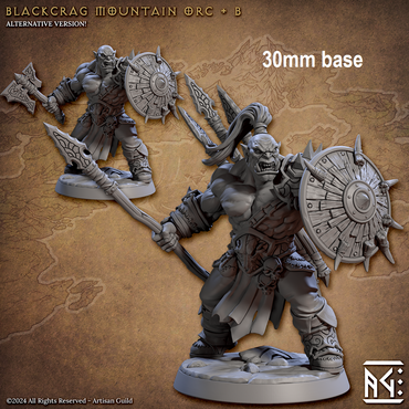 Blackcrag Mountain Orc - Sculpt Option B (Male Orc Barbarian) (Online Order Only)