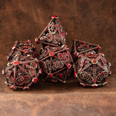 Weird West Wasteland Hollow Metal Dice Set - Blood Splatter (ONLINE ORDER ONLY)