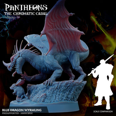 3D Printed Sordane Publishing Wyrmling Blue Dragon Pantheons - The Chromatic Cabal 28 32mm D&D (Online Only)