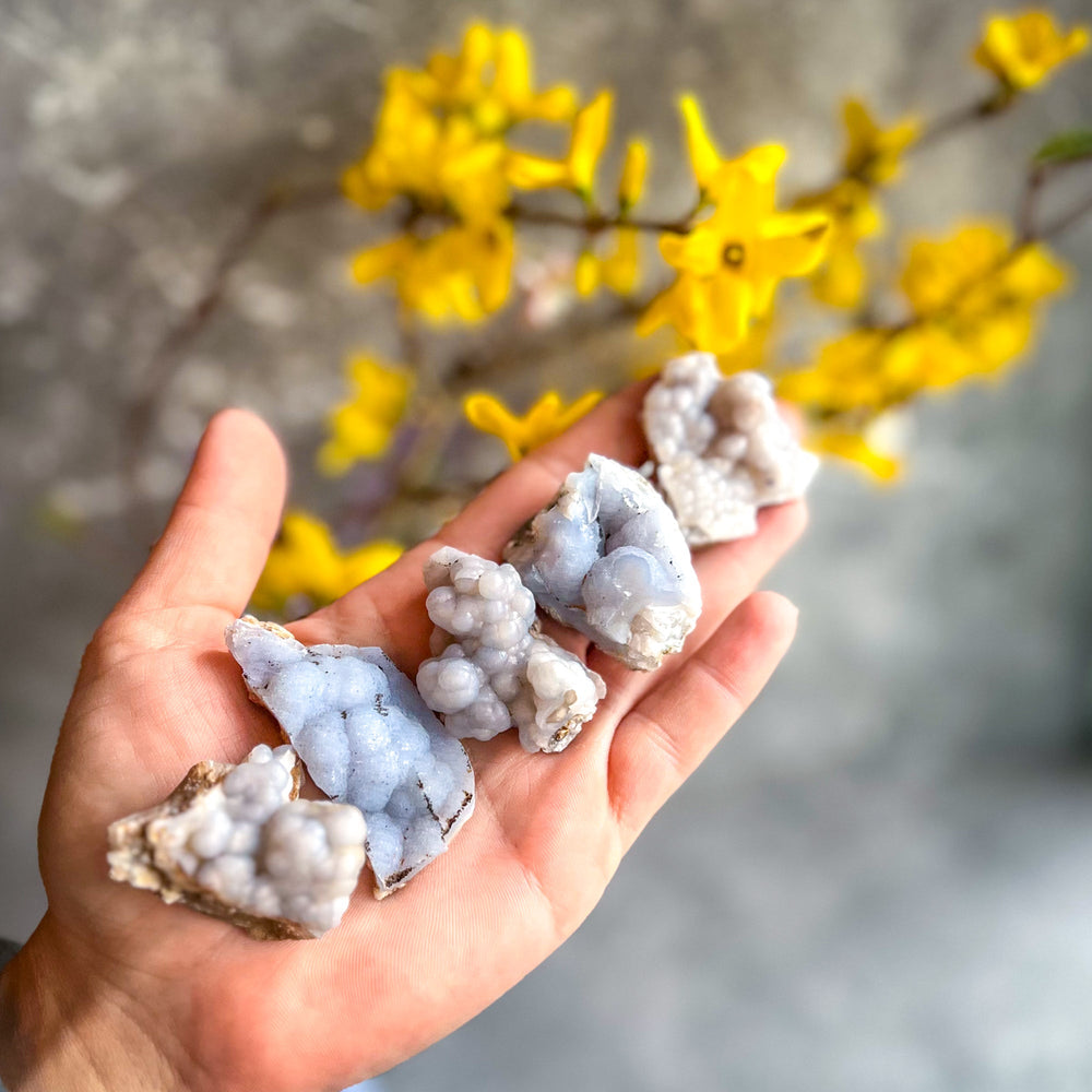 Raw Blue Chalcedony Specimens
