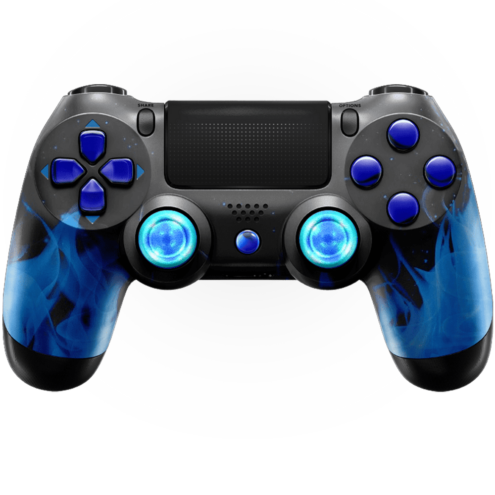 BLUE FIRE PS4 CUSTOM MODDED CONTROLLER (Online Order Only)