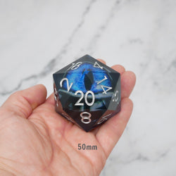 Blue Slaadi's Eye - Giant D20 Moving Eye DnD Dice | Acrylic RPG Gaming Dice (ONLINE ORDER ONLY)