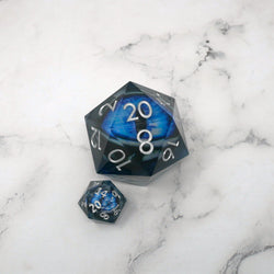 Blue Slaadi's Eye - Giant D20 Moving Eye DnD Dice | Acrylic RPG Gaming Dice (ONLINE ORDER ONLY)