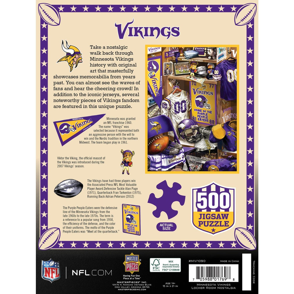 Minnesota Vikings - Locker Room 500 Piece Jigsaw Puzzle (ONLINE ORDER ONLY)