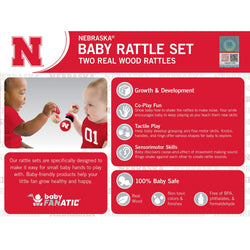 Nebraska Cornhuskers - Baby Rattles 2-Pack (ONLINE ORDER ONLY)