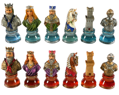Chess Pieces - Resin - Camelot Busts On Acrylic Bases (ONLINE ORDER ONLY)