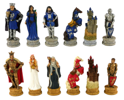 Chess Pieces - King Arthur Hand Painted Resin Chess Pieces (ONLINE ORDER ONLY)