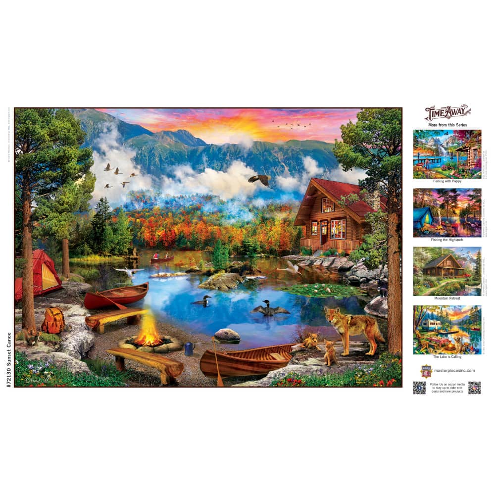Time Away - Sunset Canoe 1000 Piece Jigsaw Puzzle