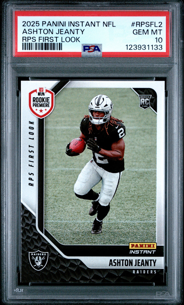 Graded 2025 Panini Instant Ashton Jeanty #RPSFL2 RPS First Look Rookie RC Football Card PSA 10 Gem Mint (ONLINE ORDER ONLY)