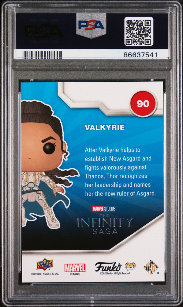 2023 UPPER DECK FUNKO POP MARVEL  VALKYRIE PLATINUM #90  PSA 10 (Online Order Only)