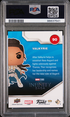 2023 UPPER DECK FUNKO POP MARVEL  VALKYRIE PLATINUM #90  PSA 10 (Online Order Only)