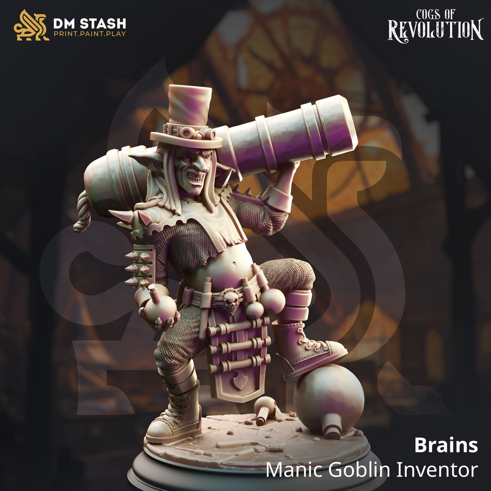Brains, Manic Goblin Inventor (Male Goblin Artificer) (Online Only)