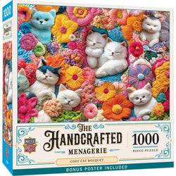 Handcrafted Menagerie - Cozy Cat Bouquet 1000 Piece Jigsaw Puzzle (ONLINE ORDER ONLY)