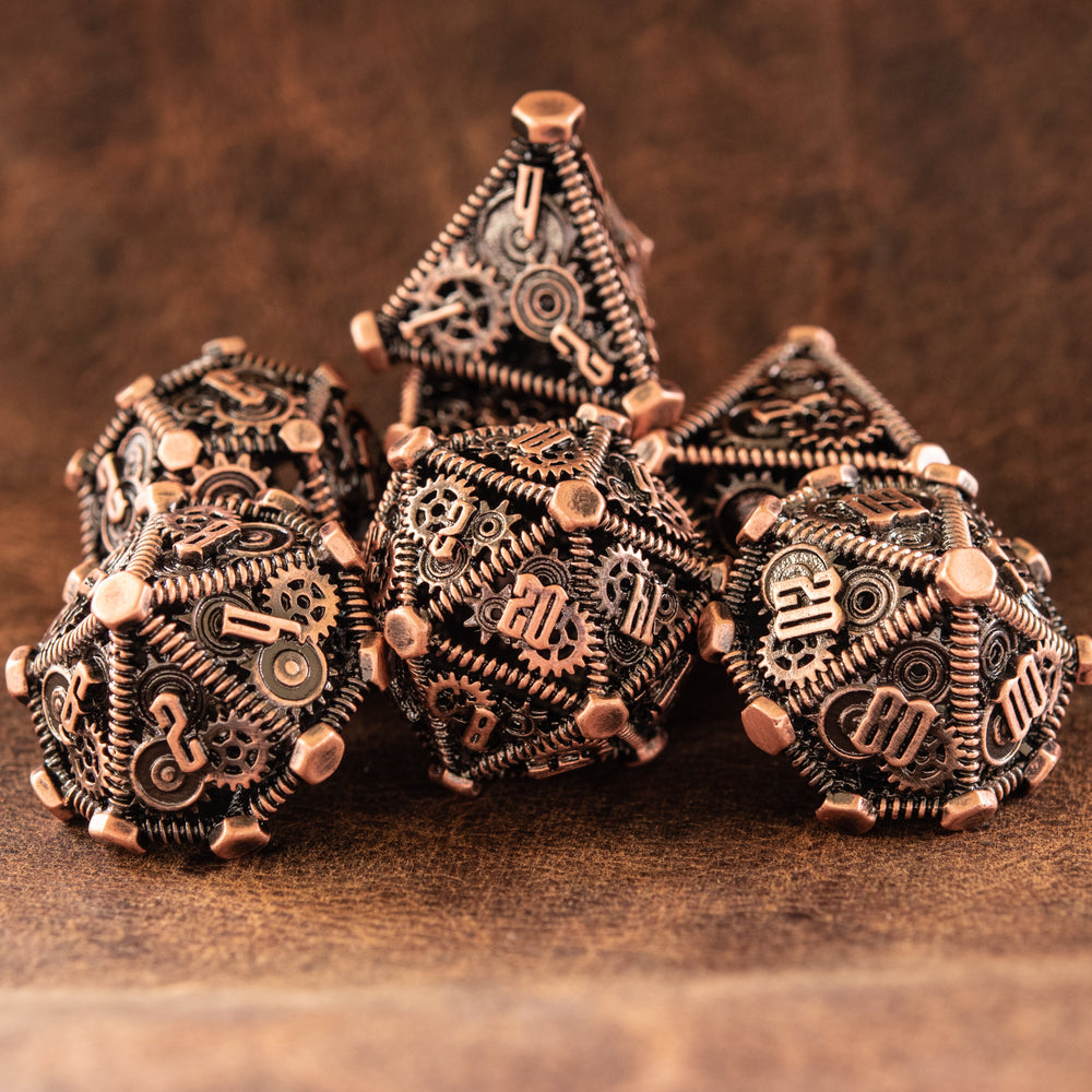 Weird West Wasteland Hollow Metal Dice Set - Bronze (ONLINE ORDER ONLY)