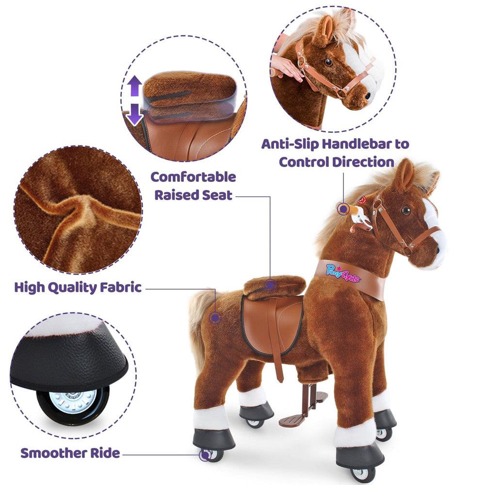 Model U Ride‑On Pony Toy Riding Horse Age 4‑7 Brown (ONLINE ORDER ONLY)