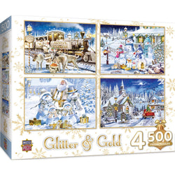 Glitter & Gold - 500 Piece Jigsaw Puzzles 4-Pack