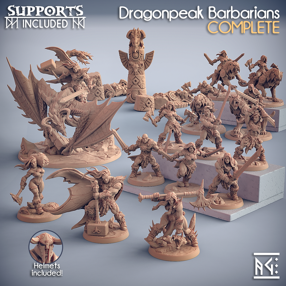 3D Printed Artisan Guild Krommir Stronghammer Dragonpeak Barbarians 28mm 32mm (Online Only)