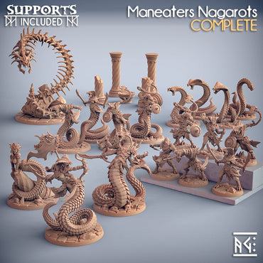 3D Printed Artisan Guild Maneater Skullnaga Maneaters Nagarots 28mm 32mm (Online Only)