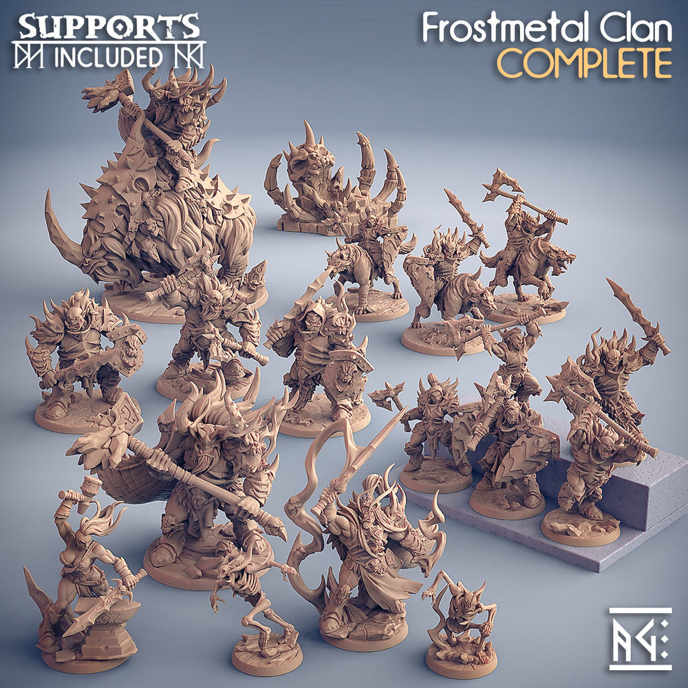 3D Printed Artisan Guild Frostmetal Worg Riders Frostmetal Clan 28mm 32mm (Online Only)