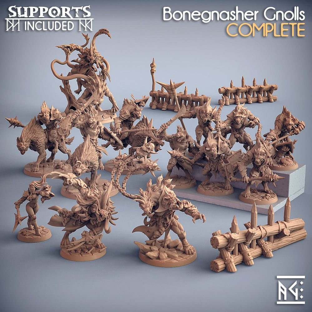 3D Printed Artisan Guild Modular Bonegnasher Gnolls Bonegnasher Gnolls 28mm 32mm (Online Only)
