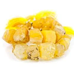 Buttercup Yellow Agate Beads Hammer Faceted Cube, Set of 2 (ONLINE ORDER ONLY)