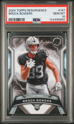 Graded 2024 Topps Resurgence Brock Bowers #147 Rookie RC Football Card PSA 10 Gem Mint (ONLINE ORDER ONLY)