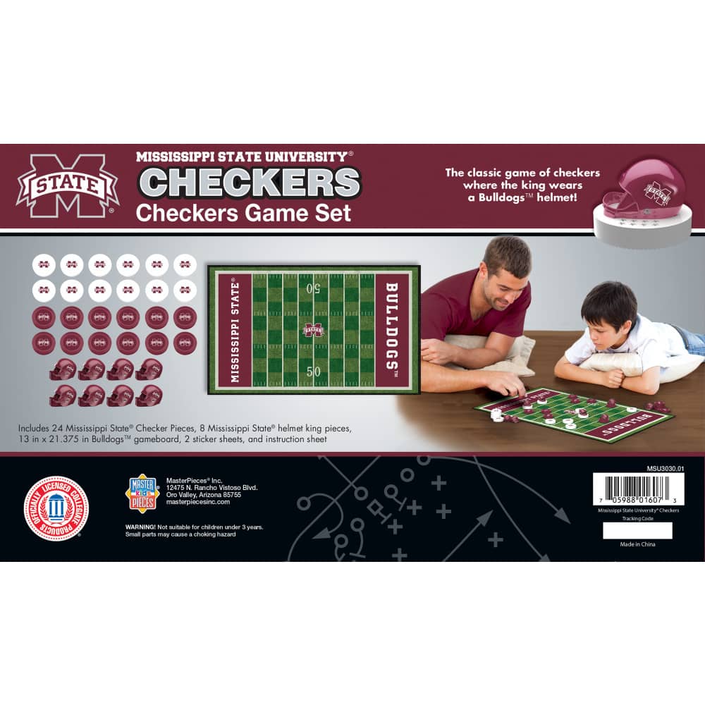 Mississippi State Bulldogs Checkers Board Game